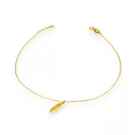 14k arany bokalánc, levél medállal, 26 cm