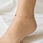 14k arany bokalánc színes gyöngyökkel, 27 cm