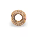 14k arany charm, szív alakú kristályokkal