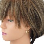 14k arany fülbevaló, hatszögletű, kristállyal díszített