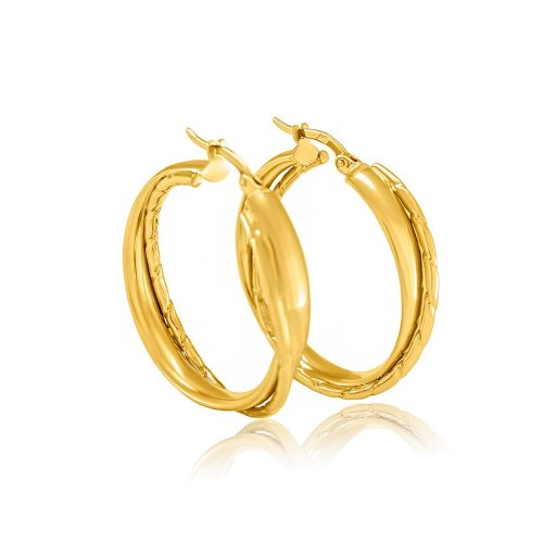 14k arany karika fülbevaló, 30 mm átmérő