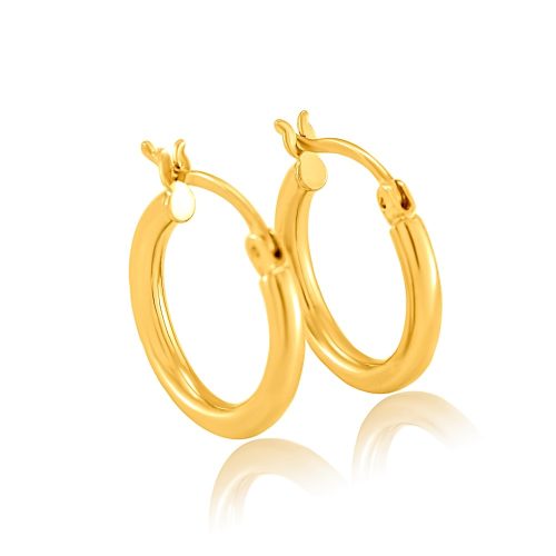 14k arany karika fülbevaló, üreges 19 mm