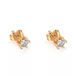 14k arany bedugós fülbevaló kristállyal, rosegold