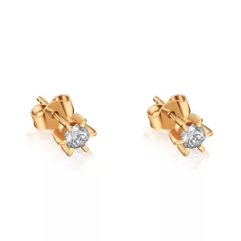 14k arany bedugós fülbevaló kristállyal, rosegold