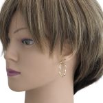 14k arany fülbevaló, csavart karika 3,3 cm