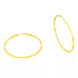 14k arany fülbevaló, nagyméretű karika, 48 mm