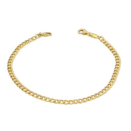 14k arany karkötő klasszikus mintázattal, lapított pancer, 19,5 cm