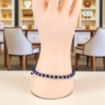 14k arany órakísérő karkötő gyöngyökkel, kék