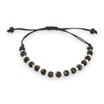 14k arany órakísérő karkötő gyöngyökkel, fekete