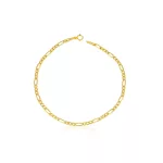 14k arany karkötő, Figaro, 19 cm