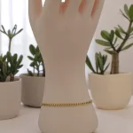 14k arany karkötő klasszikus mintázattal, lapított pancer, 19,5 cm