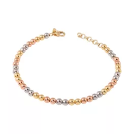 14k arany karkötő háromszínű, 20 cm