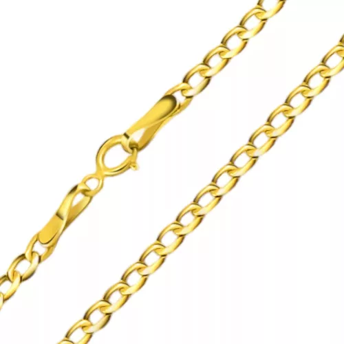 14k arany nyaklánc, lapított pancer 55 cm