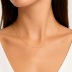14k arany nyaklánc, Velencei kocka, 42 cm