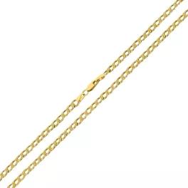 14k arany nyaklánc, lapított pancer 55 cm