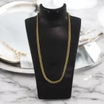 14k arany nyaklánc, lapított pancer 55 cm