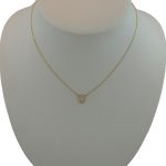 14k arany nyaklánc, ovális, kristályos medállal