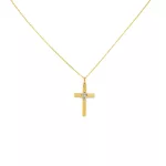 14k arany nyaklánc, kereszt, kristályokkal