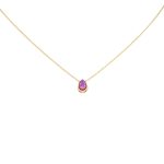14k arany nyaklánc csepp alakú lila kővel