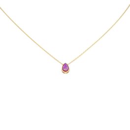 14k arany nyaklánc csepp alakú lila kővel