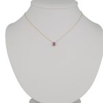 14k arany nyaklánc csepp alakú lila kővel