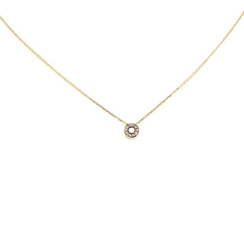 14k arany nyaklánc kristályos kör medállal