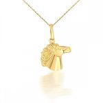 14k arany medál, domború lófej