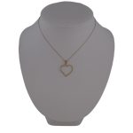 14k arany medál, nagy alakú szív, kristállyal