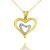 14k arany kétszínű szív a szívben medál
