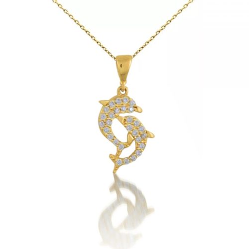 14k arany medál, két delfin