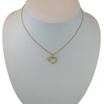 14k arany medál, kristályos szív, négylevelű lóherével