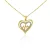 14k arany medál, dupla szív, kristályokkal díszítve