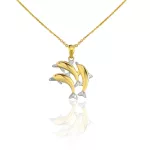 14k arany medál, delfinek, kétszínű