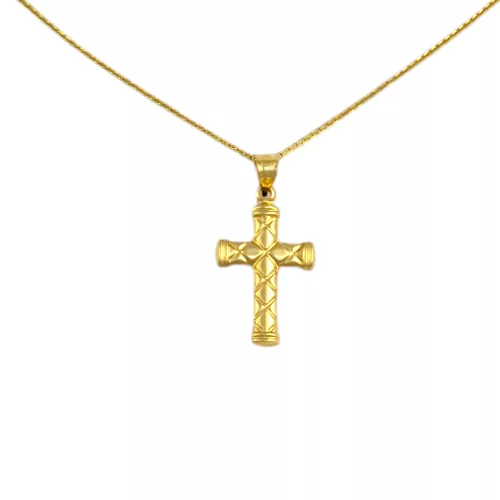 14k arany medál, vésett kereszt