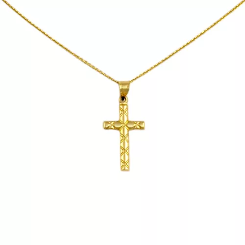 14k arany medál, vésett kereszt