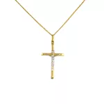 14k arany medál, feszület, kétszínű