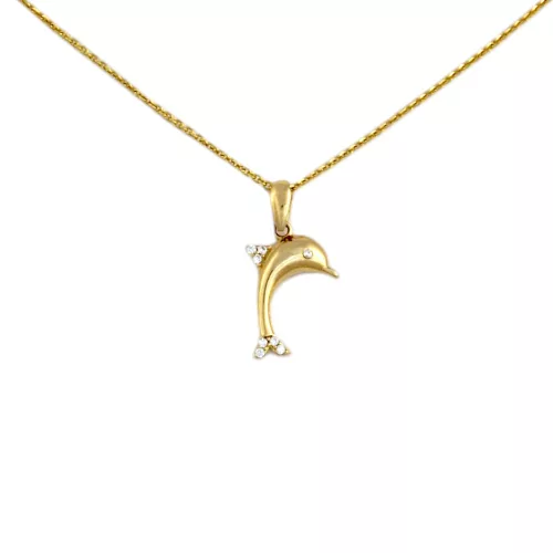 14k arany medál, delfin