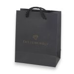 Ajándéktáska Ékszerkirály logóval, 13x16 cm, fekete