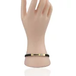14k arany szilikon karkötő 3,4g arany betéttel, 20,5 cm