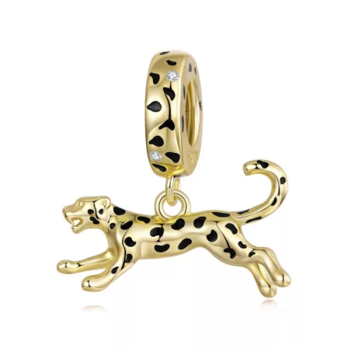 Ezüst charm 925, leopárd