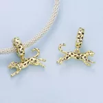 Ezüst charm 925, leopárd
