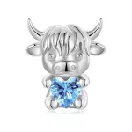 Ezüst charm 925, boci szívvel