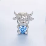 Ezüst charm 925, boci szívvel