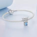 Ezüst charm 925, boci szívvel