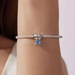 Ezüst charm 925, boci szívvel