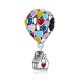 Ezüst charm, hőlégballon házikóval