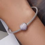 Ezüst charm, szív