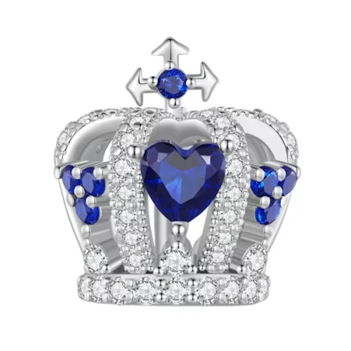 Ezüst charm, korona