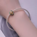 Ezüst charm, napraforgó