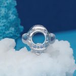 Ezüst charm, kék szív